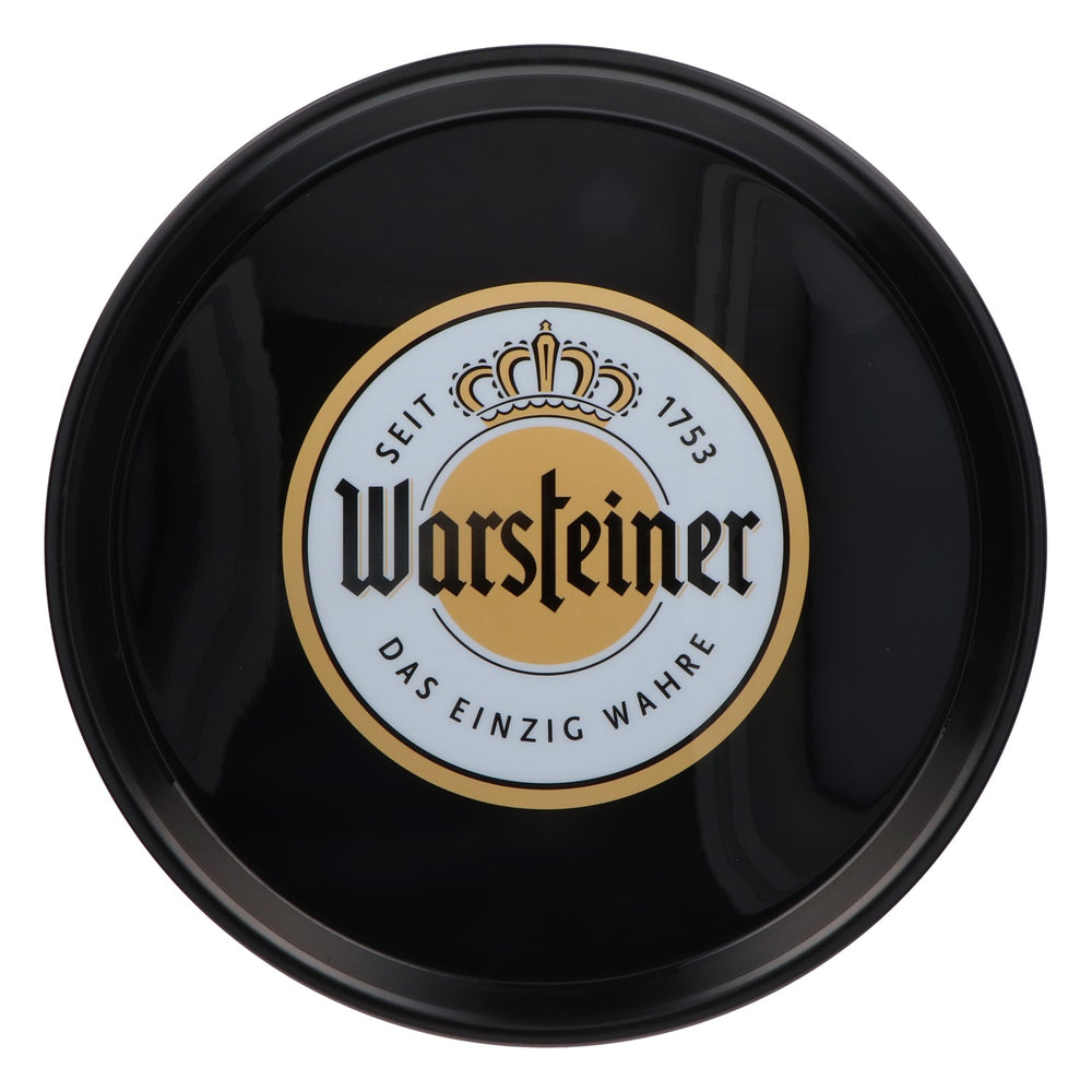 Plateau à bière Warsteiner Plateau de serveur noir « Das einzig Wahre » (Le seul vrai) 37 cm de diamètre Plat