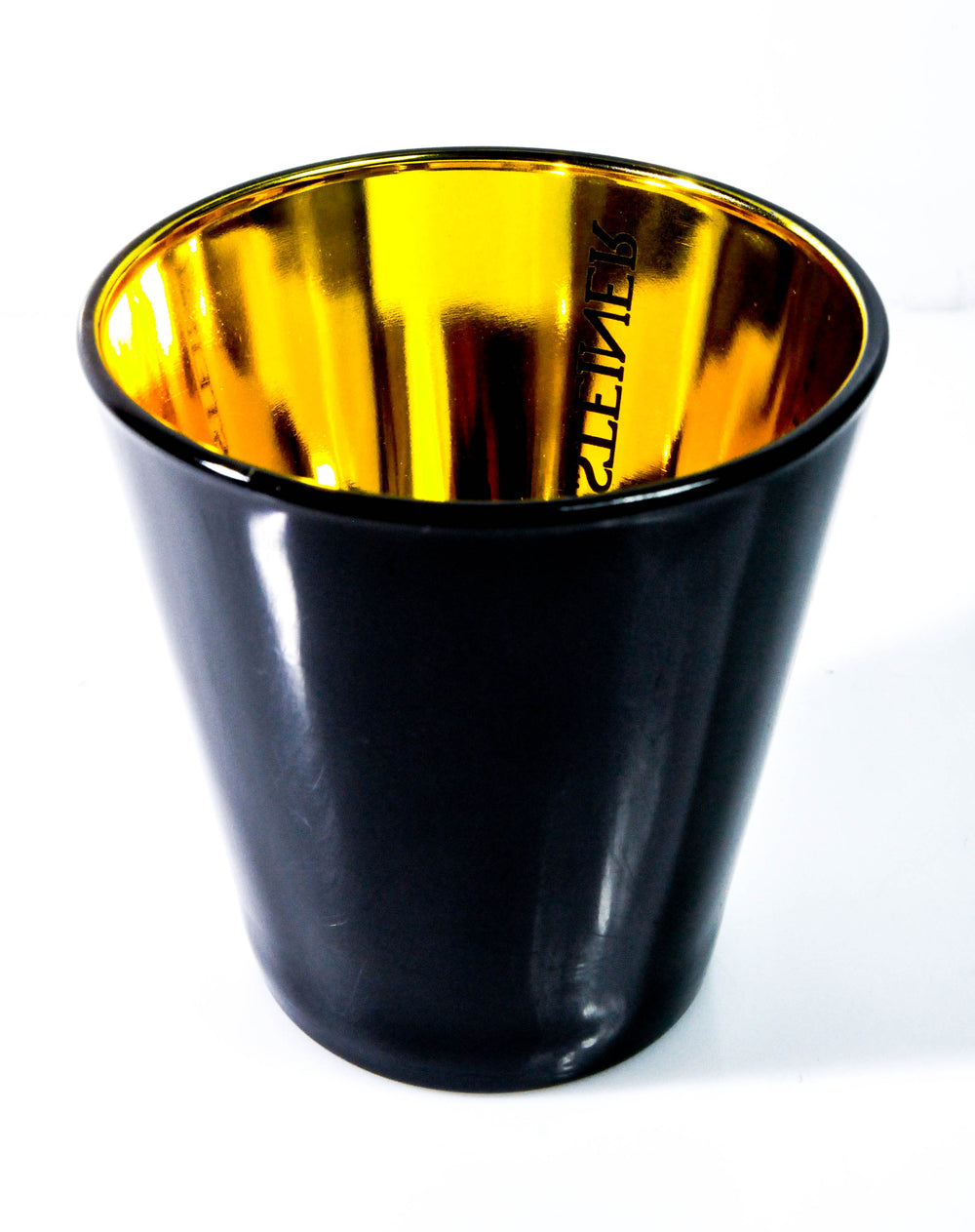 Photophore Warsteiner Bier, porte-bougie en verre, laqué piano, plaqué or