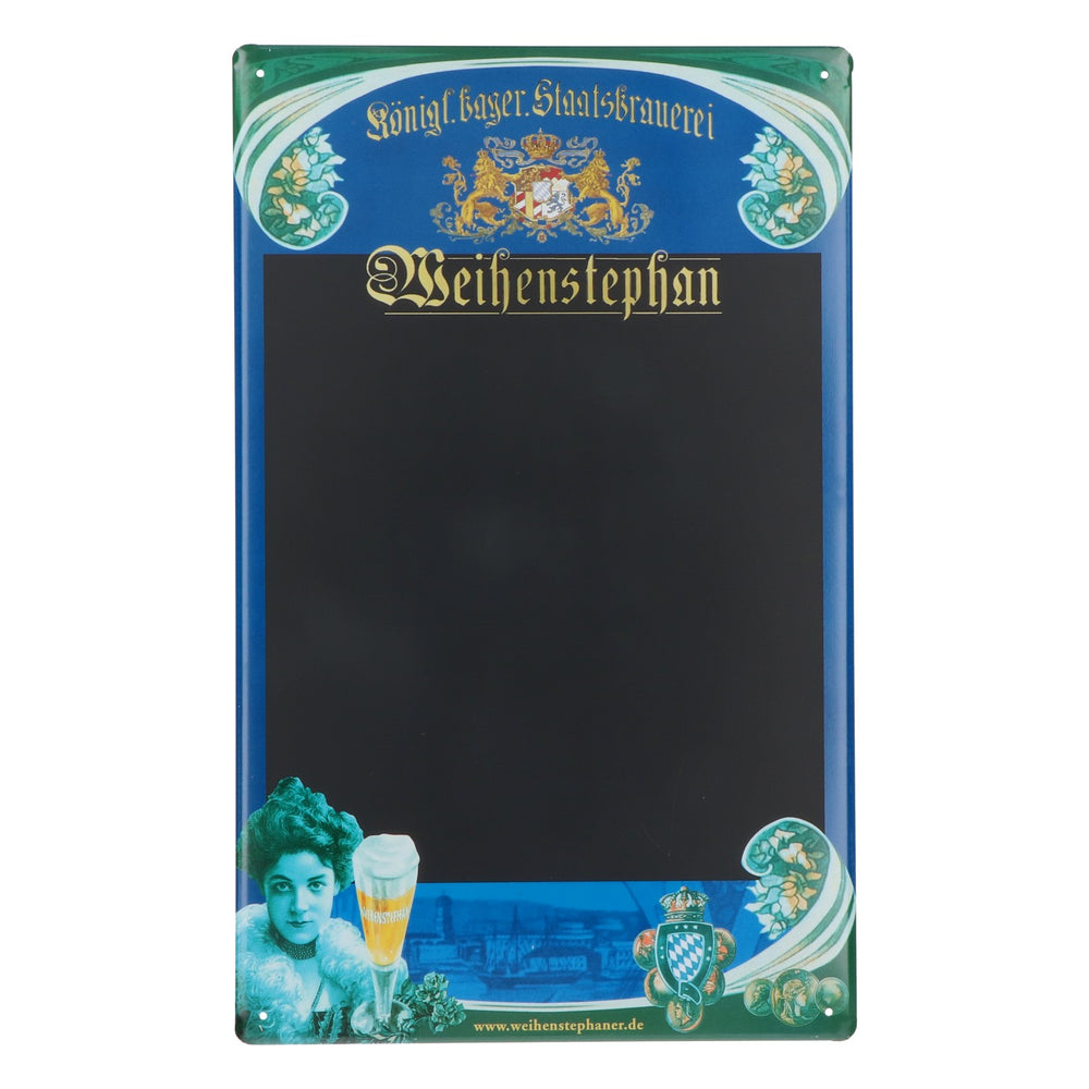 Plaque métallique Weihenstephan en forme de bouteille de bière, avec aimant