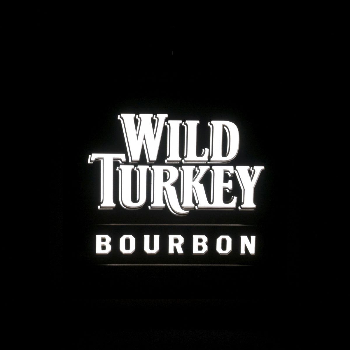 Enseigne lumineuse Wild Turkey Whiskey 40 x 40 cm Bourbon Lumière Panneau mural Bar – Vue 3