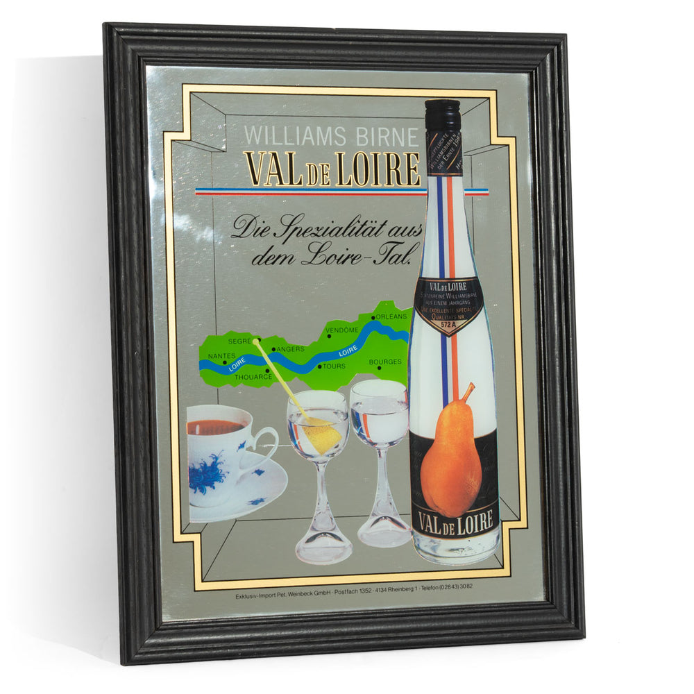 Miroir Wiliams Birne Miroir publicitaire Accessoires de bar Décoration murale Cadre noir « Val de Loire »