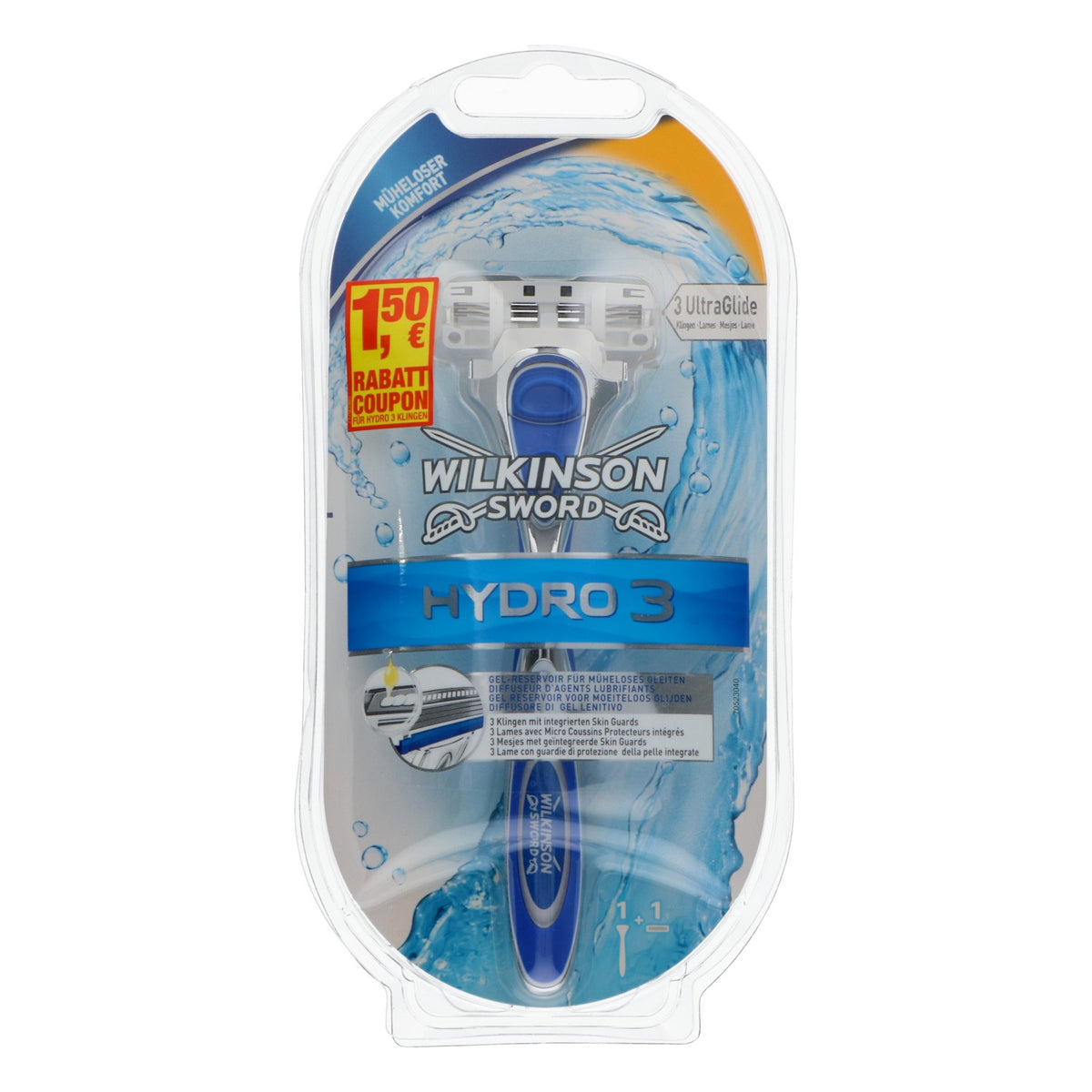 Rasoir Wilkinson Sword Hydro 3 avec 3 lames UltraGlide, bleu, rasage tout en confort – Vue 5