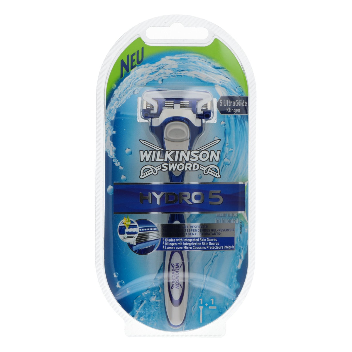 Rasoir Wilkinson Sword Hydro 5 pour les soins du corps, avec une lame, bleu