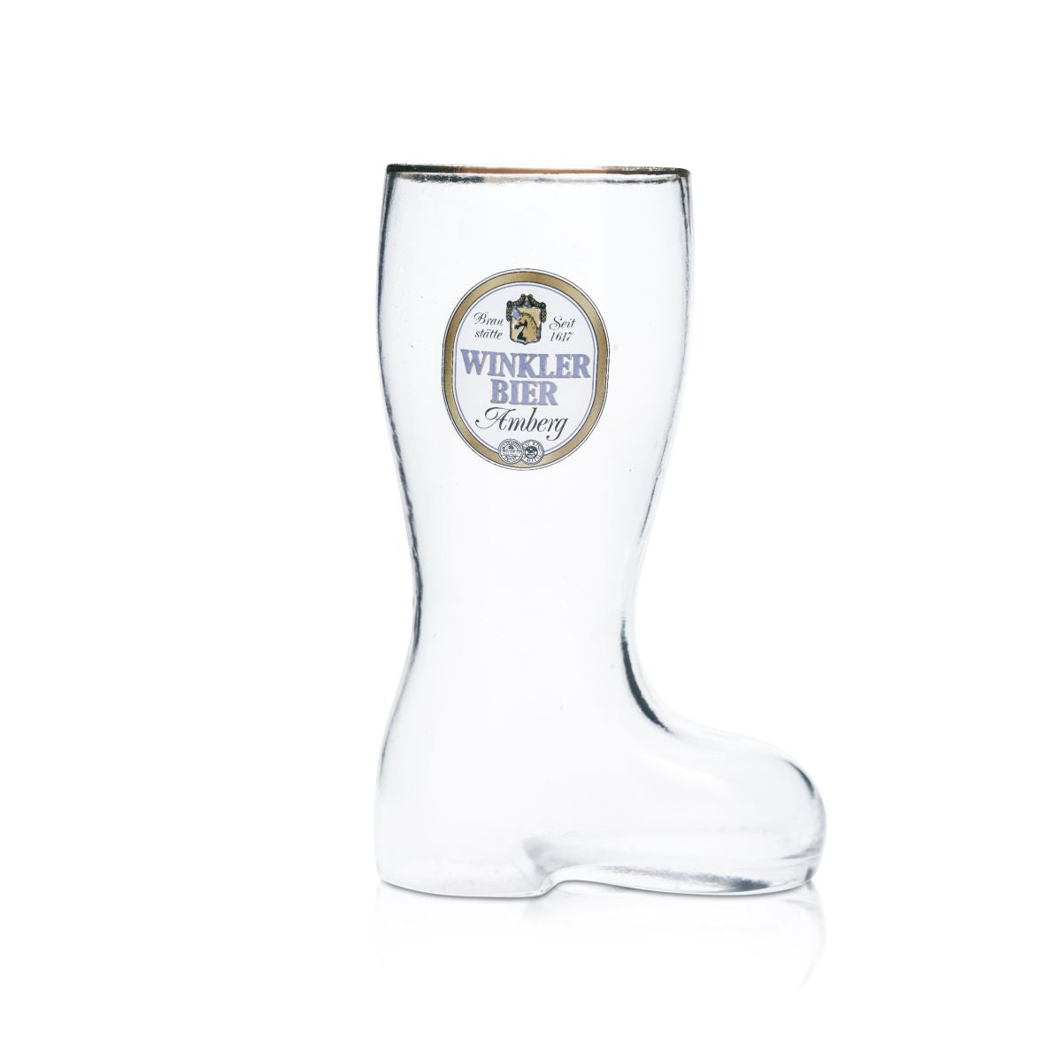Winkler Amberg verre à bière 0,35l botte bord doré verres brasserie collectionneur amateur