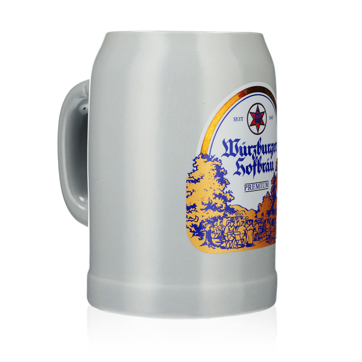 Verre à bière Würzburger Hofbräu Chope Seidel en grès 0,7 l Chope – Vue 2