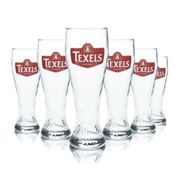 6x Texels Verre à bière blanche 0,5l Weizen...