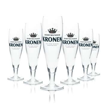 6x Kronen Glas 0,2l Bier Pokal Tulpe Cup Verres Gastro...