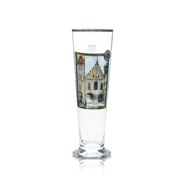 Verre à bière Paulaner 0,4 l, forme tulipe, bord doré, verres gastronomiques, brasserie bavaroise