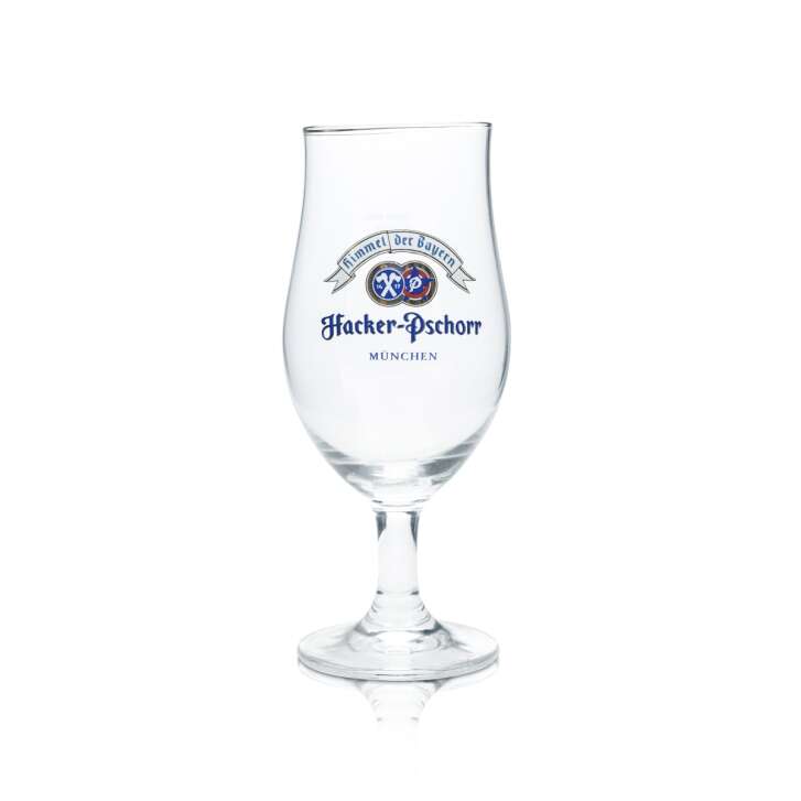 6 verres à bière Hacker Pschorr 0,25 l, forme tulipe, coupe, ciel de Bavière