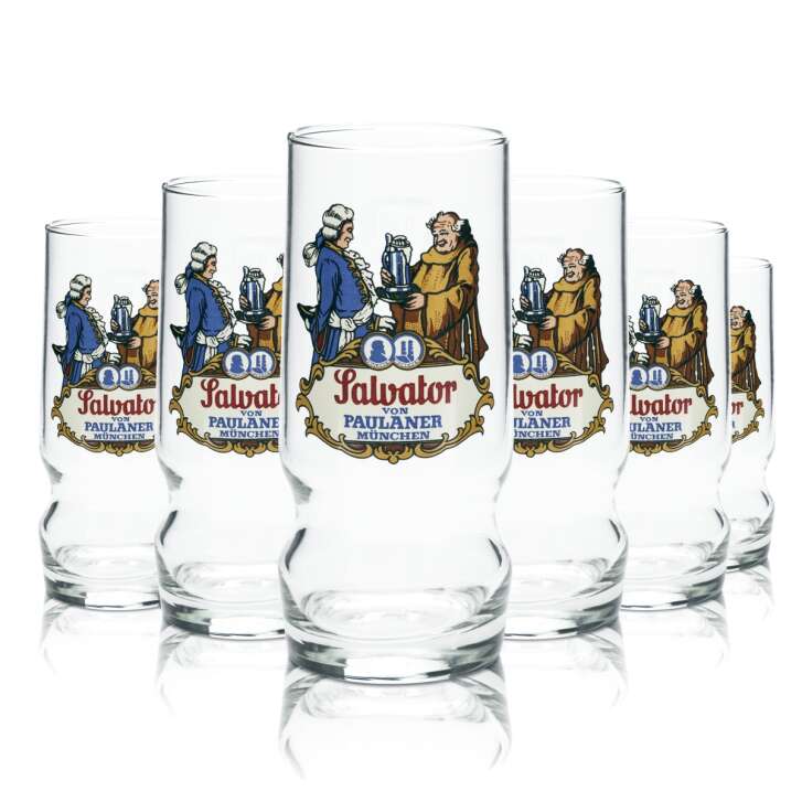 6x Paulaner verre 0,25l bière gobelet verres Salvator Brauerei Bayern collectionneur bar