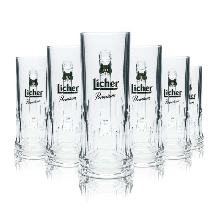 6 verres à bière Licher 0,5 l chope Humpen Seidel verres Gastro Kneipe Pilsner Hesse