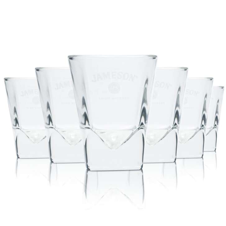 6x Jameson Shot Glass 4cl Short Stamper Whiskey Glass "Prism" Calibré Gastro Bar