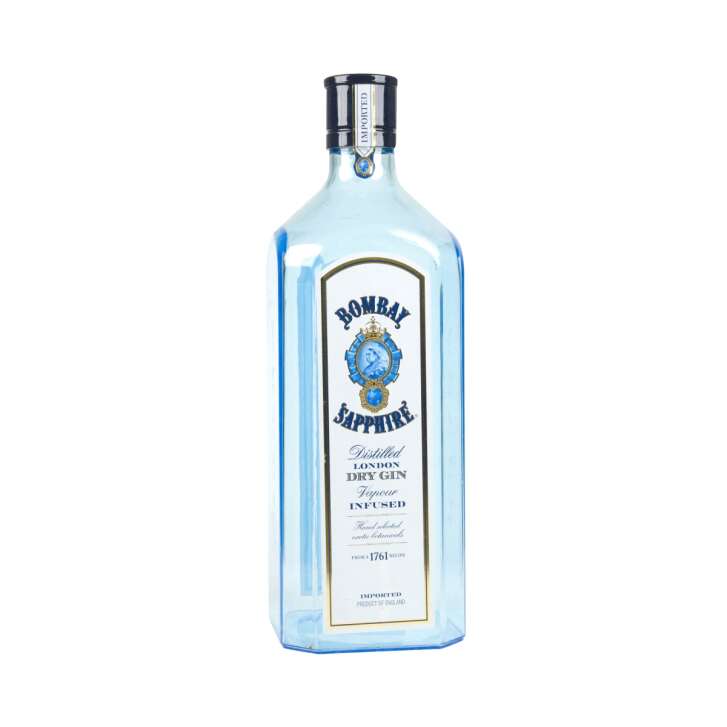 1x Bombay Sapphire Gin Bouteille de présentation 6l bleu plastique