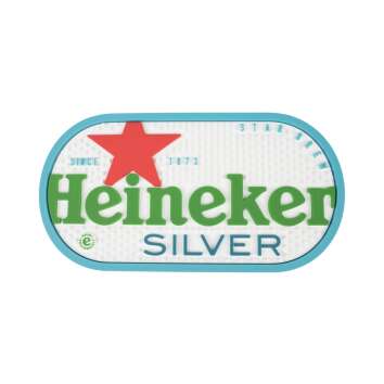 Tapis de bar Heineken Silver 32x16,5cm Ovale Tapis...