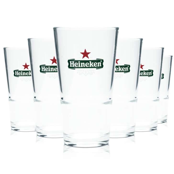 6x Heineken verre 0,25l gobelet verre à bière Gastro calibré Beer Cup NL Calibrated