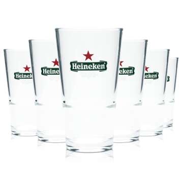 6x Heineken verre 0,25l gobelet verre à...