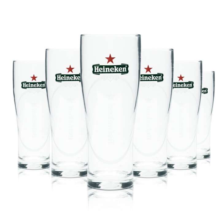 6x Heineken verre 0,5l coupe de bière verres Gastro Calibré Beer NL
