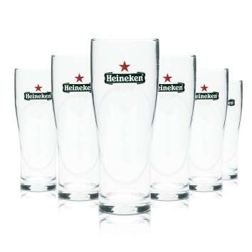6x Heineken verre 0,5l coupe de bière verres...