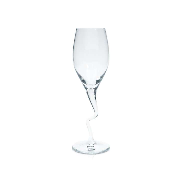 Yello Verre à Champagne 0,22l Coupe Flûte Verre en cristal Soufflé à la bouche Manche design Secco