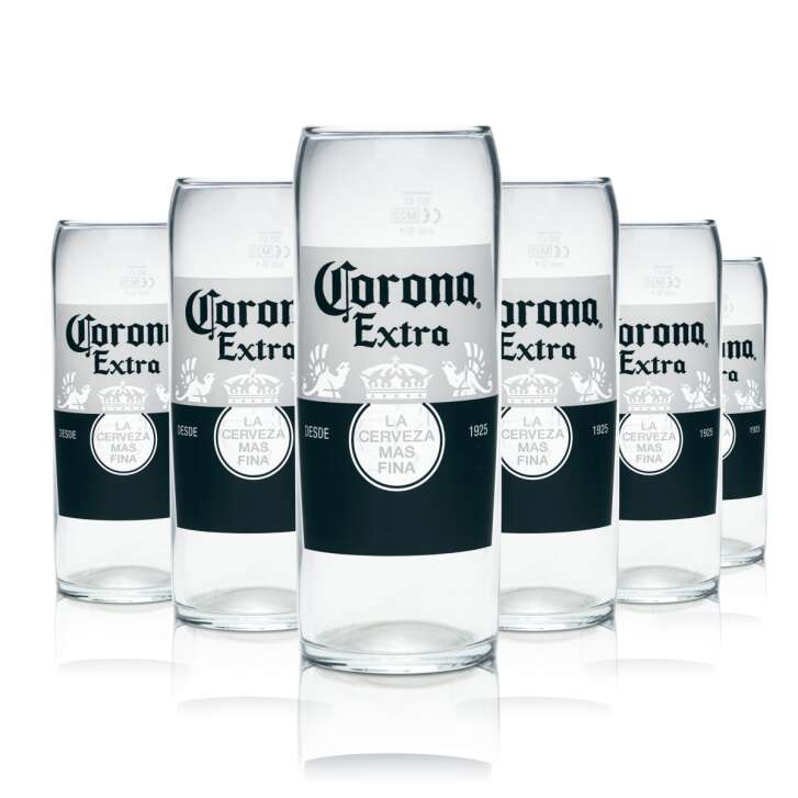 6x verre Corona 0,5l verre à bière gobelet contour relief Calibré Gastro Beer Extra