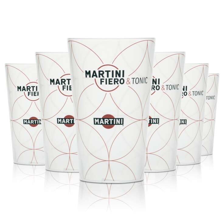 6x gobelets Martini 0,33l plastique dur verre réutilisable Fiero Tonic