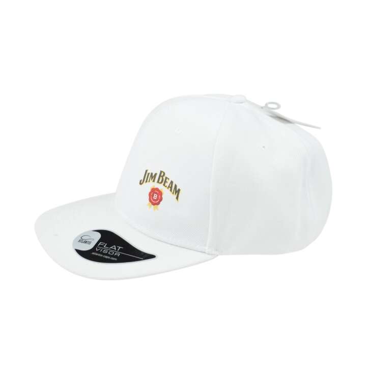 Casquette Jim Beam Casquette Snap Back Blanche Taille réglable Unisexe Whisky Bourbon
