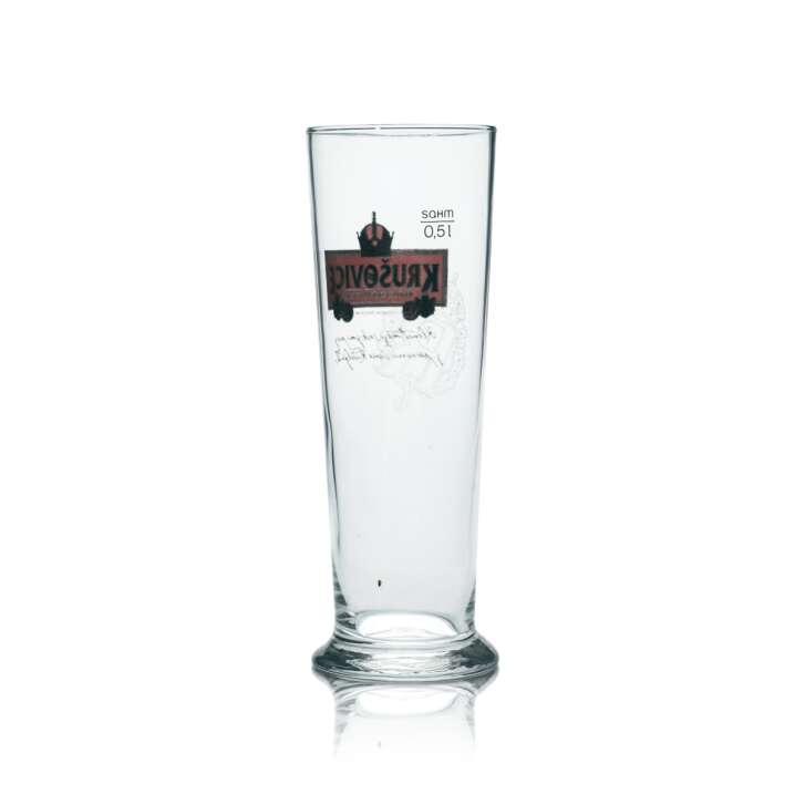 6 verres à bière Krusovice 0,5 l, verres à bière, brasserie tchèque, noir, gastronomie
