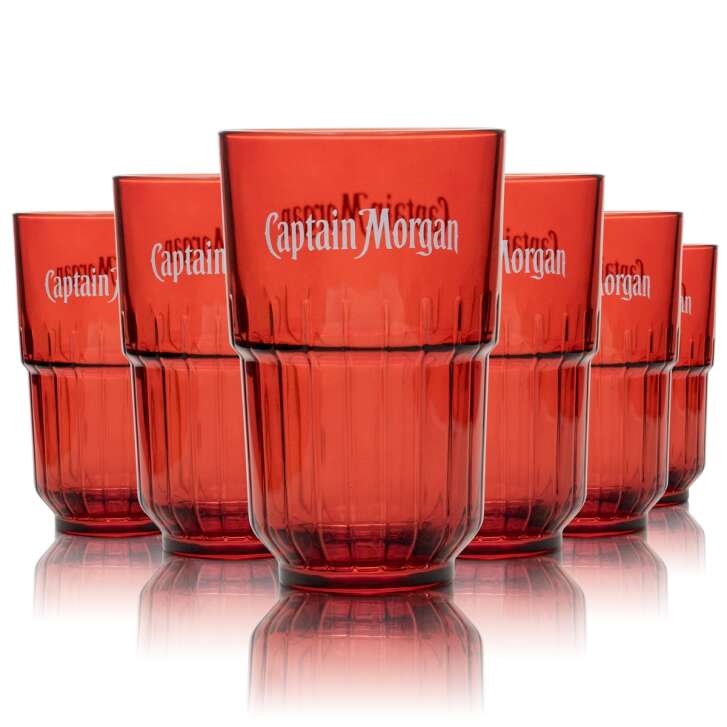 6x verre Captain Morgan 0,4l verres à long drink cocktail contour Cuba Libre Cola