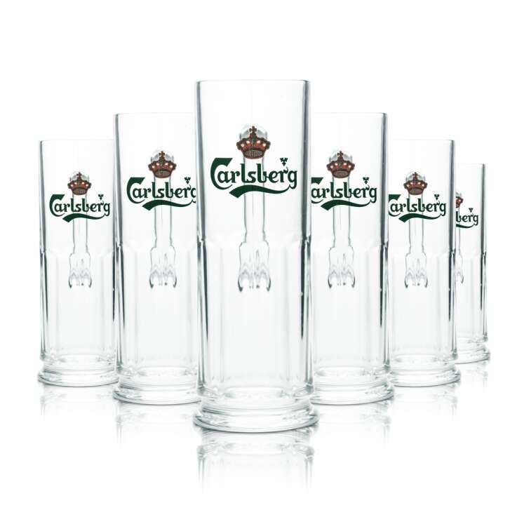 6x Carlsberg verre 0,4l contour verres à bière Krug Humpen Seidel Pilsener Brauerei