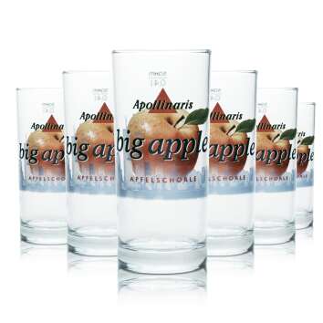 6x Apollinaris Glas 0,4l Becher Gläser Big Apple...