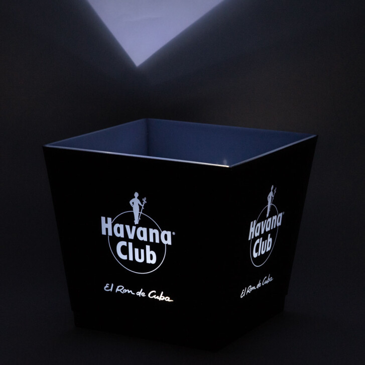 Havana Rum Cooler LED Bac à glaçons rechargeable Glacière Icecube noir 4 angles