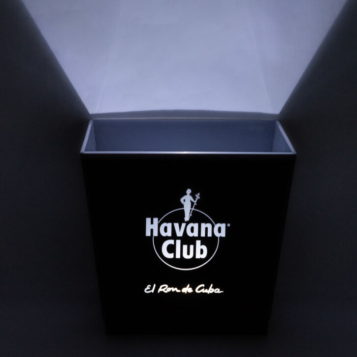Havana Rum Cooler LED Bac à glaçons rechargeable Glacière Icecube noir 4 angles