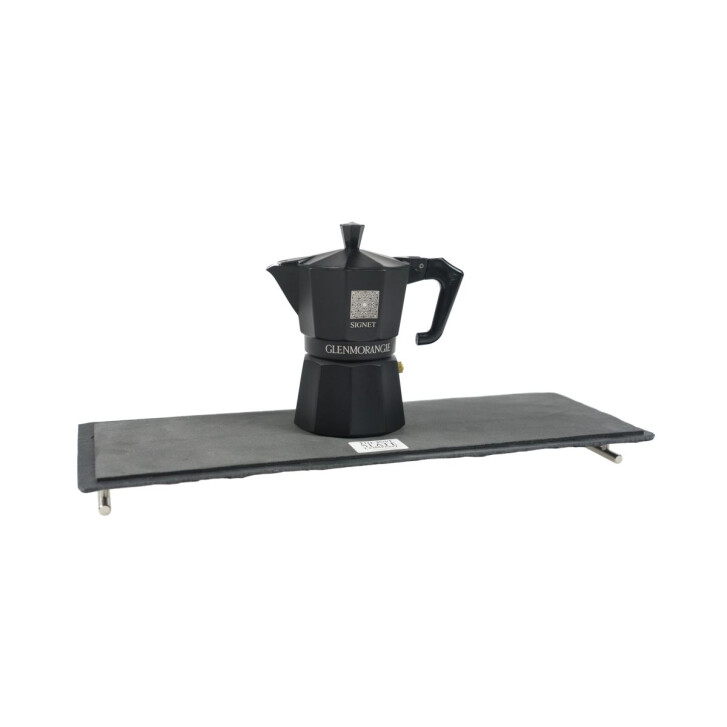Glenmorangie Espresso Cafetière avec plateau en ardoise et cuillère en argent