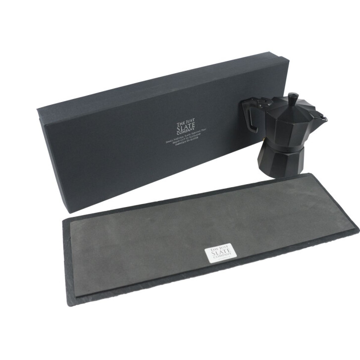 Glenmorangie Espresso Cafetière avec plateau en ardoise et cuillère en argent