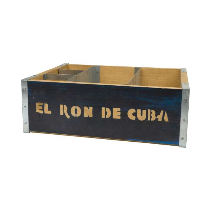 Havana Rum Barcaddy XL Boîte à rhum en bois Organizer Bar Box Caisse Refroidisseur Présentoir jaune