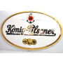 König Pilsener Plaque émaillée Blanc 64x43cm Plaque murale Décoration Merch Réclame