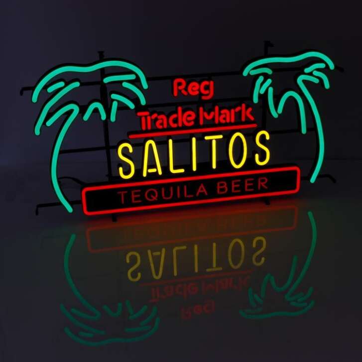 1x Salitos Bière LED panneau palmiers néon 90 x 10 x 54