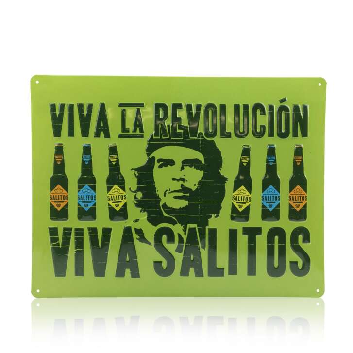 1x Salitos bière plaque de tôle Viva La Revolution vert 40 x 30
