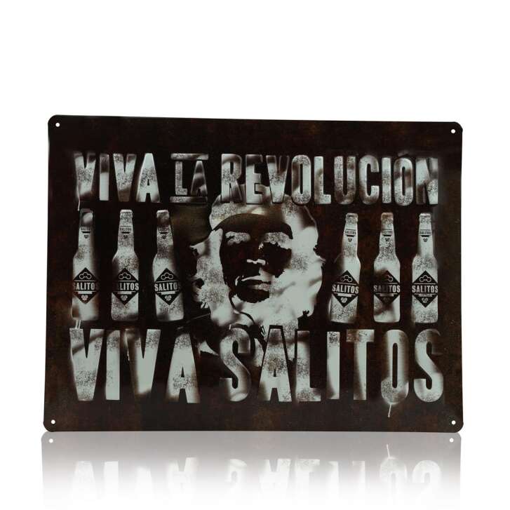 1x Salitos bière plaque de tôle Viva La Revolution marron 40 x 30