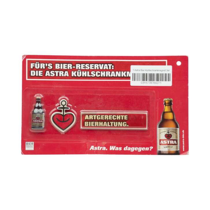 Astra Bière Aimant pour réfrigérateur Set de 3 bières adaptées à lespèce Collectionneur Kiez rouge