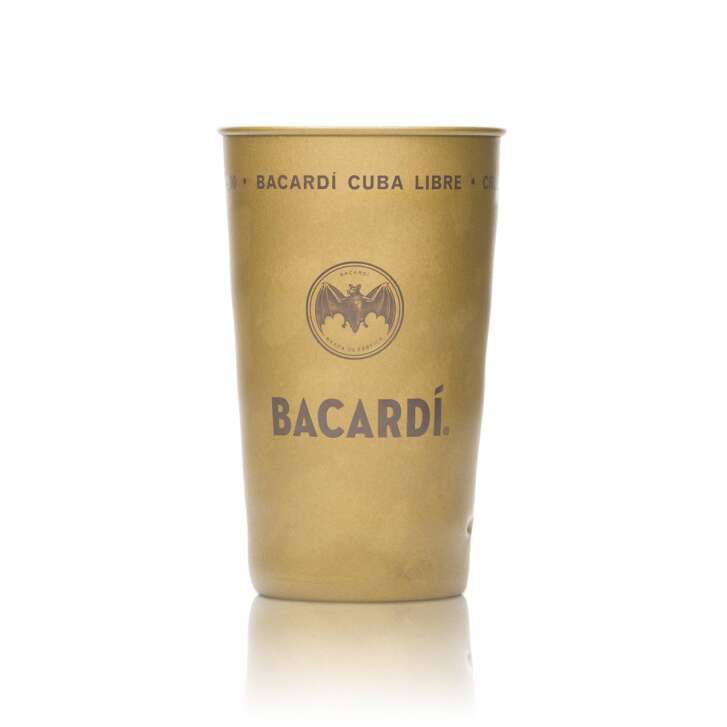 6 gobelets en métal Bacardi Rum Cuba Libre dorés