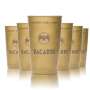 6 gobelets en métal Bacardi Rum Cuba Libre dorés