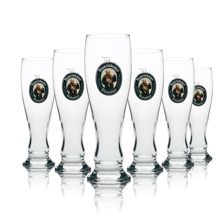 6x Franziskaner Weißbier Verre à bière 0,5l levure cristal Verres à bière calibrés Gastro
