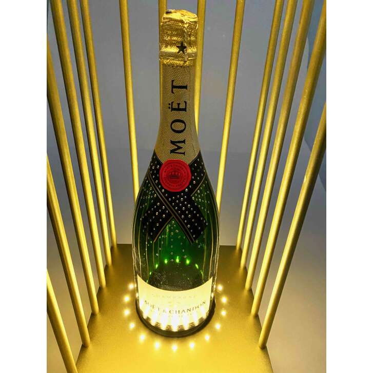 1x cage à champagne Moët & Chandon dorée 1,5 l LED