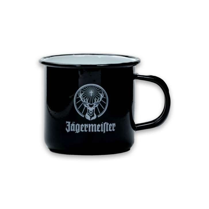 1x Jägermeister verre à liqueur métal gobelet émaillé noir