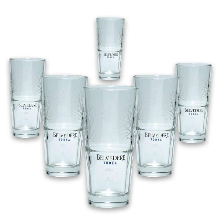 6x Belvedere Vodka verre à long drink version normale occasion