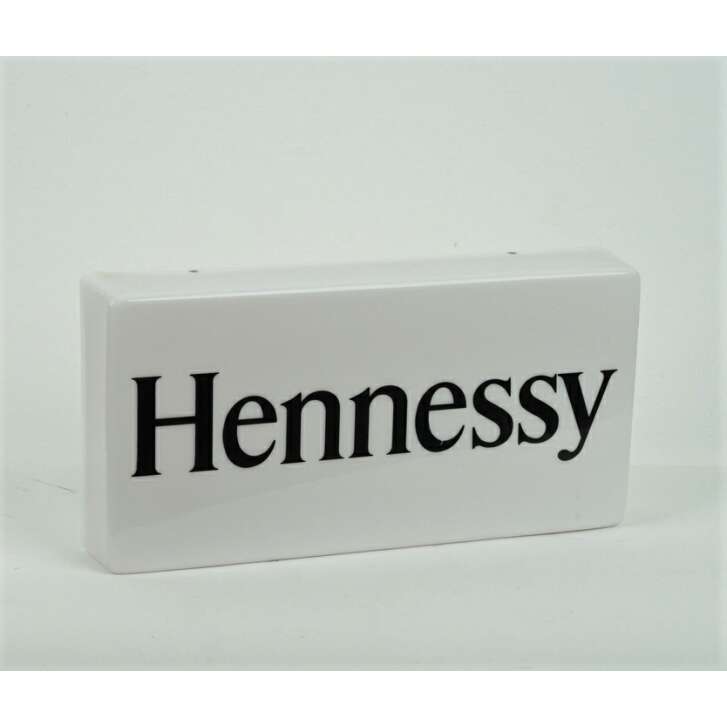 1x enseigne lumineuse Hennessy Cognac blanche avec inscription 40 x 20 cm