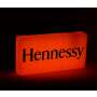 1x enseigne lumineuse Hennessy Cognac blanche avec inscription 40 x 20 cm