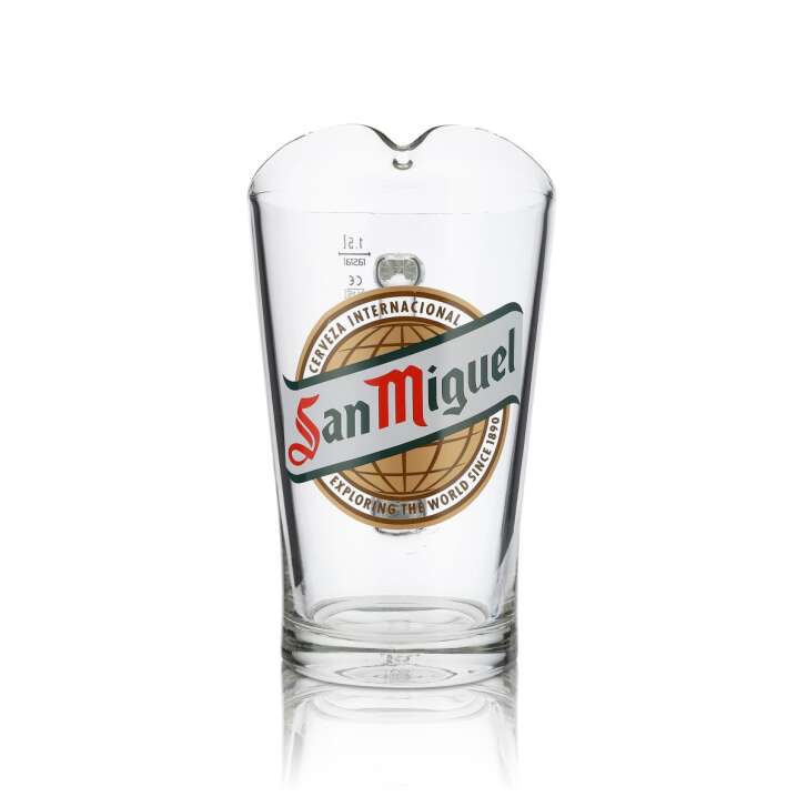San Miguel Pitcher Carafe à bière en verre 1,5l Gastro Pub Verres à bière