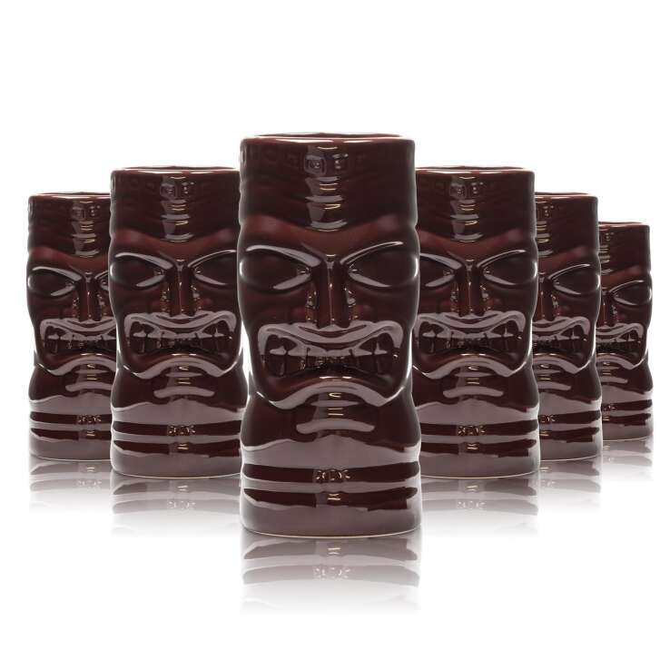 6x verre à rhum Mahiki brun 420 ml XL